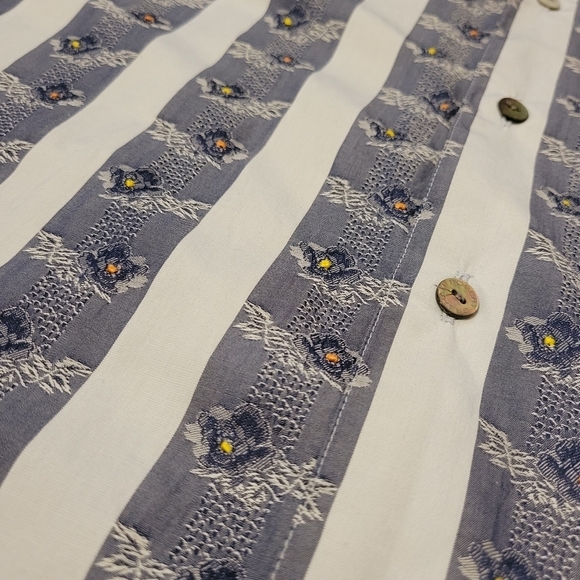 Robert Graham Men 3XL Flip Cuff Button Up Long Sleeve Shirt Stripes Roses Pearl - Picture 8 of 14